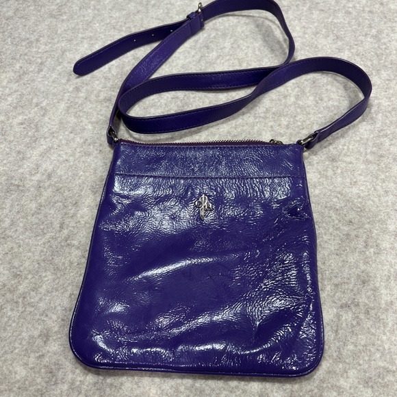 Cole Haan Handbags - COLE HAAN Jitney II Ziptop Swingpack Crossbody Bag Purple Patent Leather